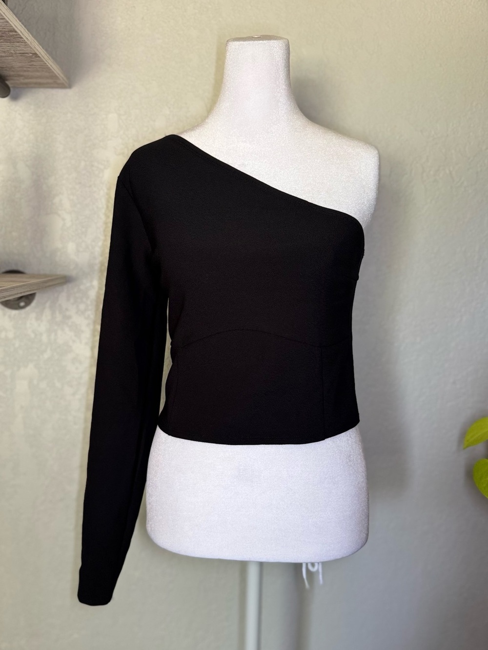 Abercrombie & Fitch Asymmetric One-Shoulder Black Top